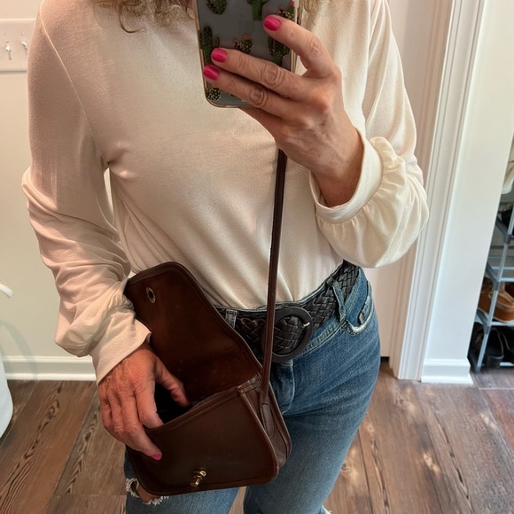 Vintage COACH 1999 Dinky Bag Purse Genuine Leather Dark Brown USA MADE - Picture 5 of 16